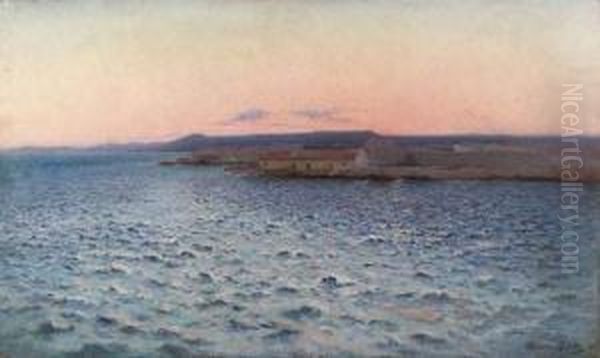 La Rade De Toulon. Effet De Mistral. 1913. Oil Painting by Francois Nardi