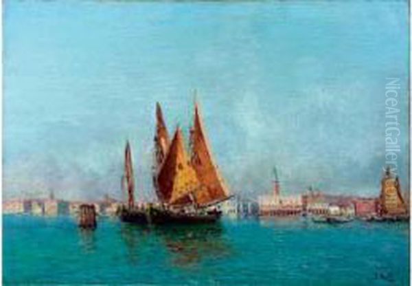 Canal A Venise Oil Painting by Francois Nardi