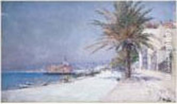 Vue De Nice Oil Painting by Francois Nardi