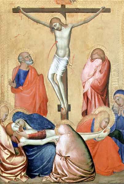 The Crucifixion and the Lamentation Oil Painting by Barna Da Siena