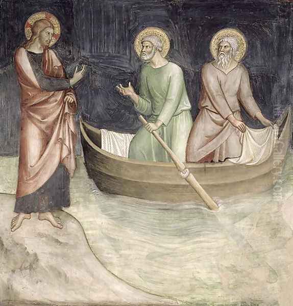 The Calling of St. Peter, from a series of Scenes of the New Testament Oil Painting by Barna Da Siena