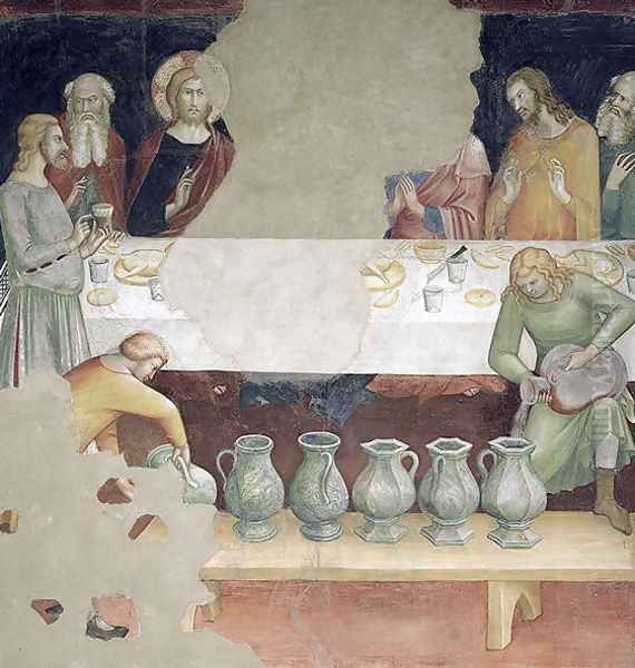 The Marriage at Cana, from a series of Scenes of the New Testament Oil Painting by Barna Da Siena