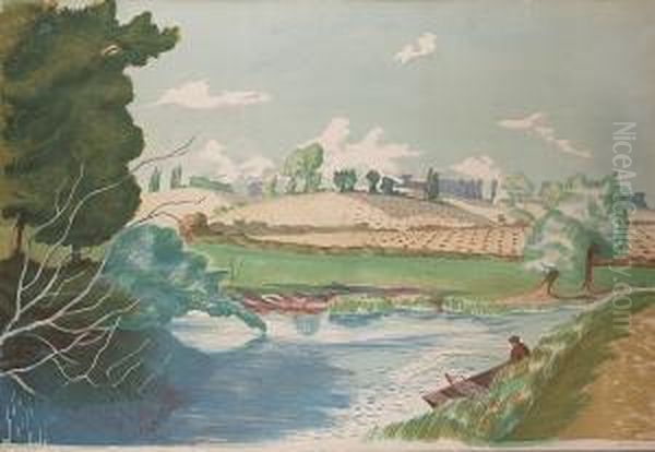 Suffolk Lands Oil Painting by John Nash