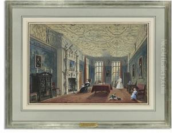 The Drawing Room At Aston Hall, Warwickshire Oil Painting by Joseph Nash