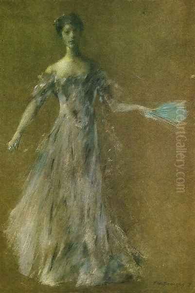 Lady in Lavender Dress Oil Painting by Thomas Wilmer Dewing