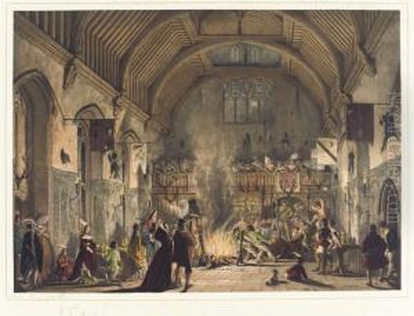 Mansions Of England In The Olden Time Oil Painting by Joseph Nash