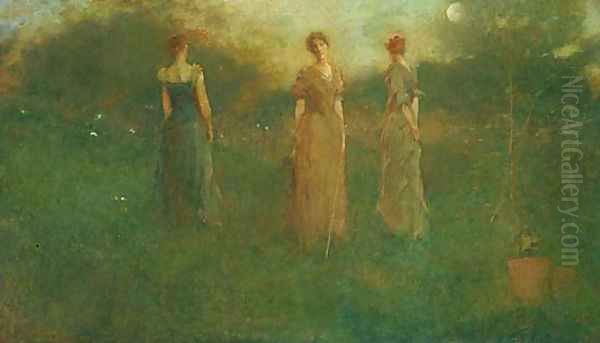 In the Garden Oil Painting by Thomas Wilmer Dewing