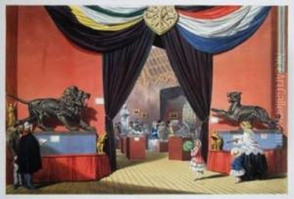 Octagonal Room, The Great Exhibition Oil Painting by Joseph Nash