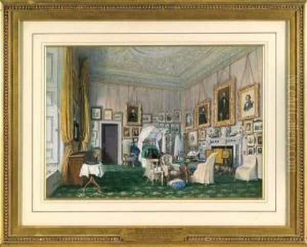 La Chambre De La Reine Marie-amelie Au Chateau De Clermont (grande-bretagne) Oil Painting by Joseph Nash