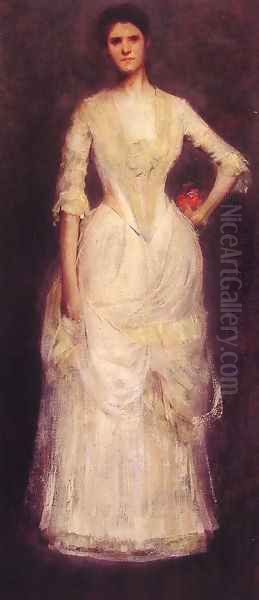 Portrait Of Ella Emmet Oil Painting by Thomas Wilmer Dewing