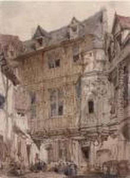 The Backstreets Of Rouen Oil Painting by Joseph Nash