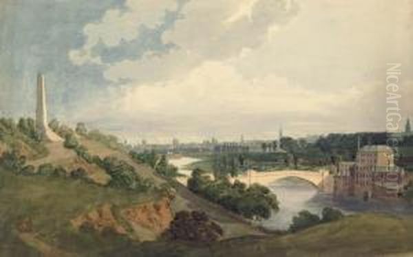 View Of Dublin Across The Liffey Oil Painting by Joseph Nash