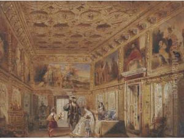 Palace Of The Gonzagas, Mantua Oil Painting by Joseph Nash