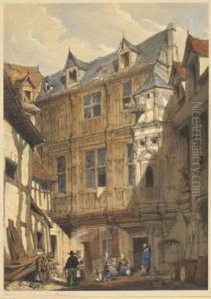 A Group Of Picturesque Views Of Northern French Architecture Oil Painting by Joseph Nash