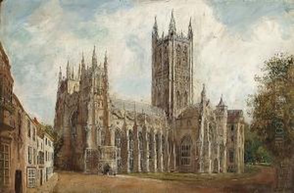 Canterbury Cathedral Oil Painting by Joseph Nash