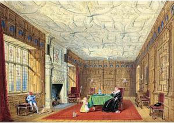 The Drawing Room, Castleton Oil Painting by Joseph Nash