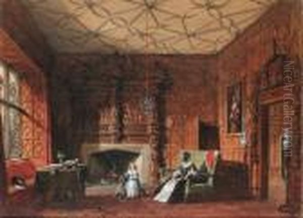 The South Drawing Room, Levens Hall, Westmorland Oil Painting by Joseph Nash