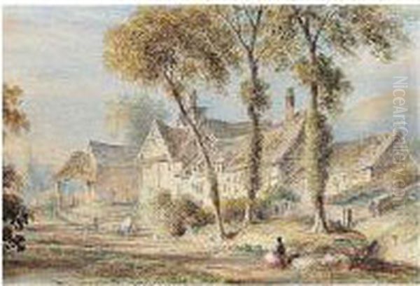 A Country House Oil Painting by Charlotte Nasmyth