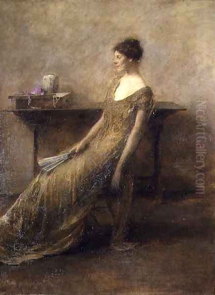 Lady in Gold, c.1912 Oil Painting by Thomas Wilmer Dewing