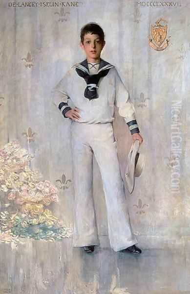 Portrait of Delancey Iselin Kane, 1887 Oil Painting by Thomas Wilmer Dewing