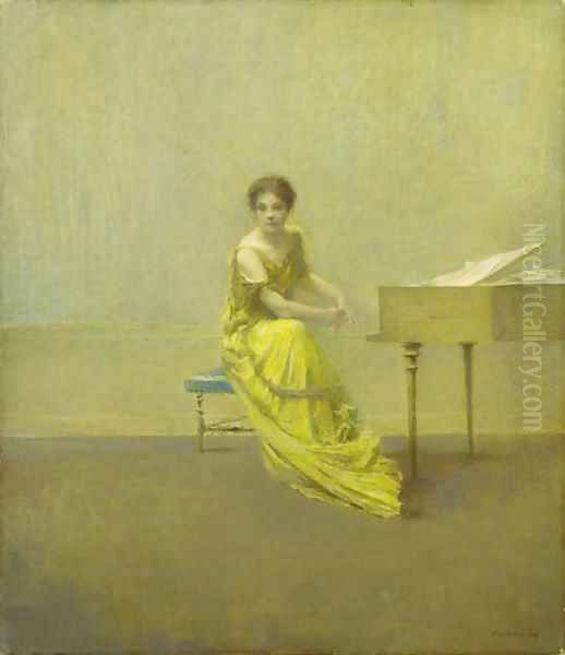 The Music Lesson Oil Painting by Thomas Wilmer Dewing