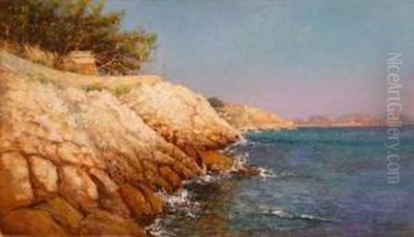 La Corniche A Marseille Oil Painting by Louis Nattero