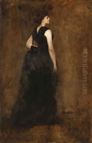 Woman in Black Portrait of Maria Oakey Dewing Oil Painting by Thomas Wilmer Dewing