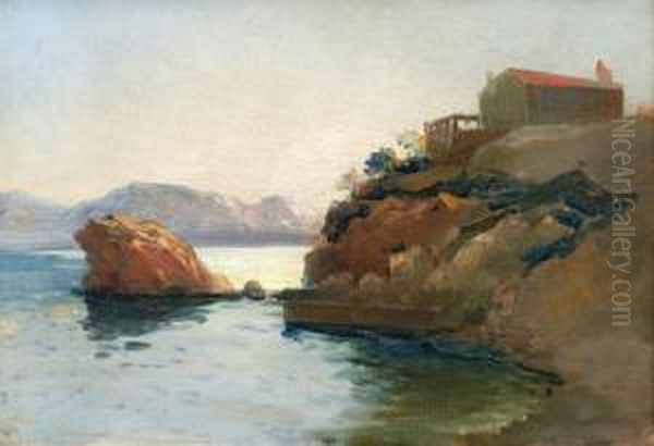 Bord De Corniche Aux Environs De Marseille Oil Painting by Louis Nattero