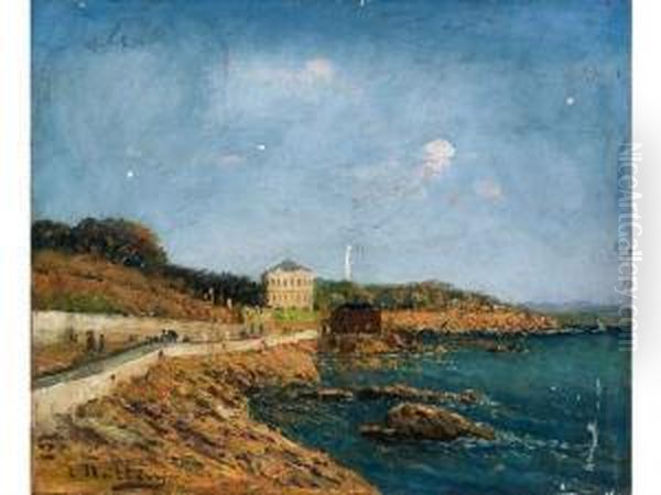 :promenade Devant La Reserve A Marseille Oil Painting by Louis Nattero