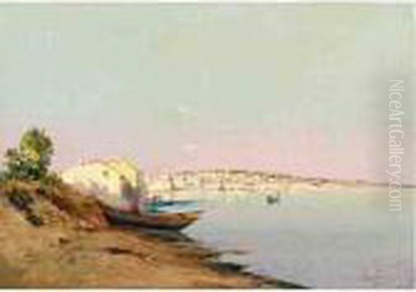 Pecheurs A Martigues. Oil Painting by Louis Nattero