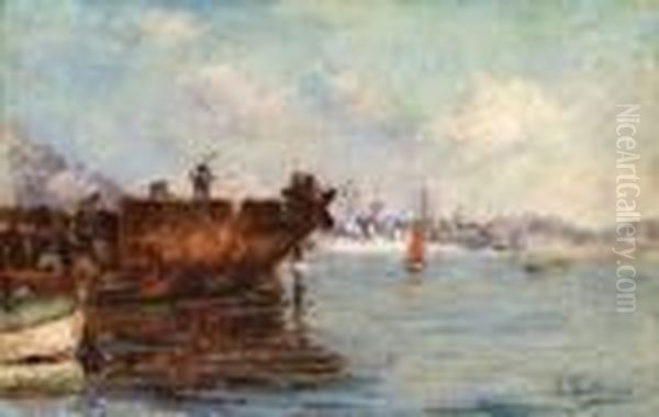 Le Chantier Naval De La Ciotat. Oil Painting by Louis Nattero