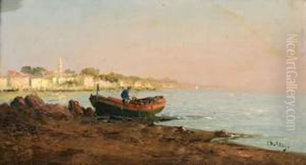 Pecheurs Devant Martigues. Oil Painting by Louis Nattero