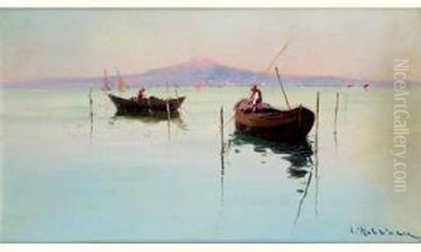 La Baie De Naples Oil Painting by Louis Nattero