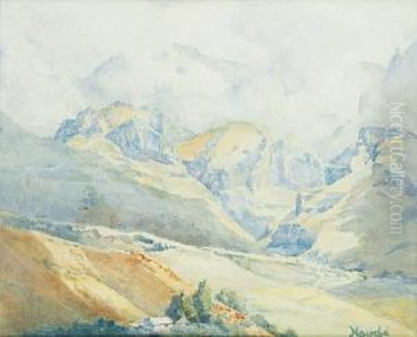 The Worcester Mountains Oil Painting by Hugo Pieter Naude