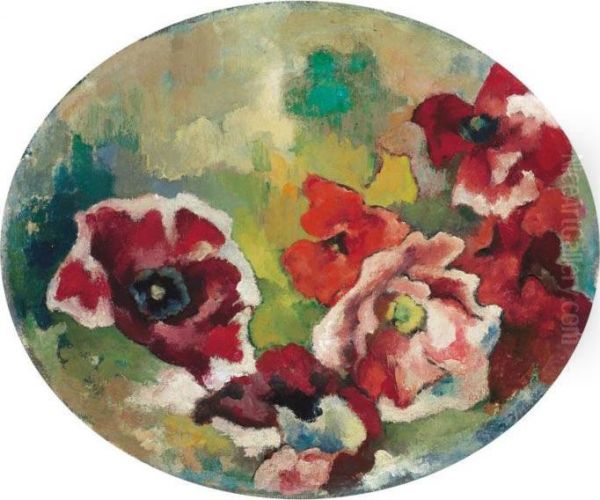 Mohnblumen Oil Painting by Heinrich Nauen