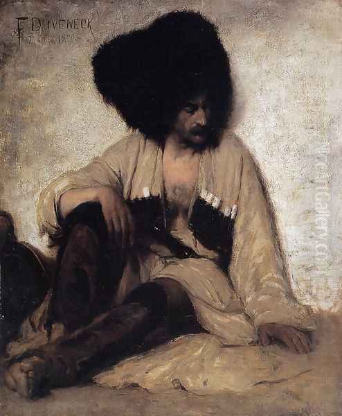 Caucasian Soldier I Oil Painting by Frank Duveneck