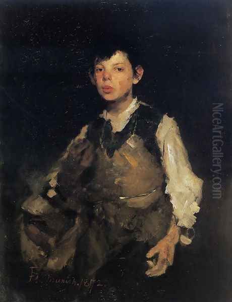 Whistling Boy Oil Painting by Frank Duveneck