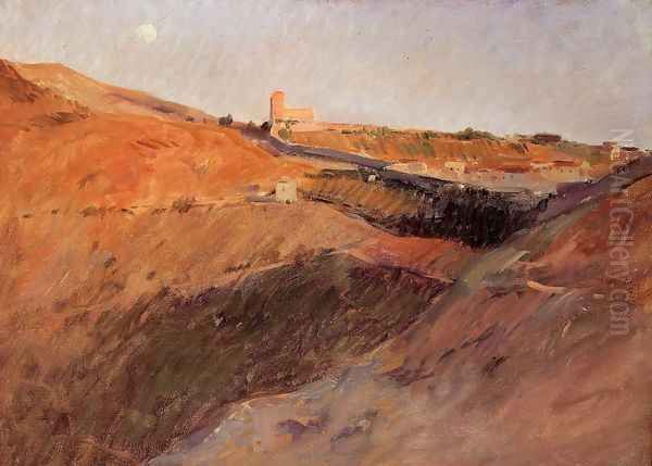 Tuscan Hills Oil Painting by Frank Duveneck