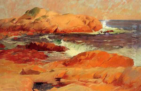 Brace's Rock Oil Painting by Frank Duveneck