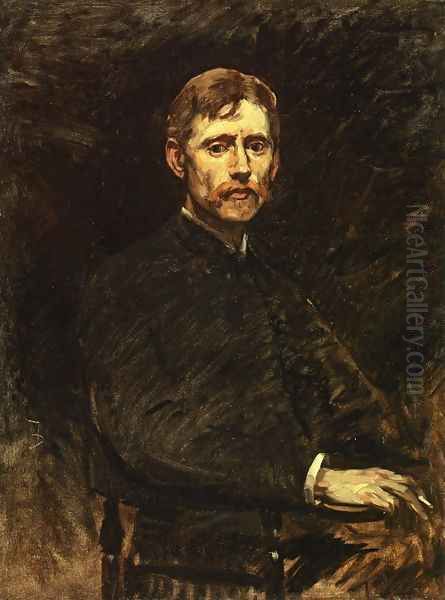 Portrait of Emil Carlson I Oil Painting by Frank Duveneck