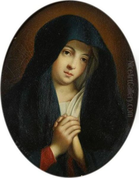 Young Women In Prayer Oil Painting by Francois Joseph Navez