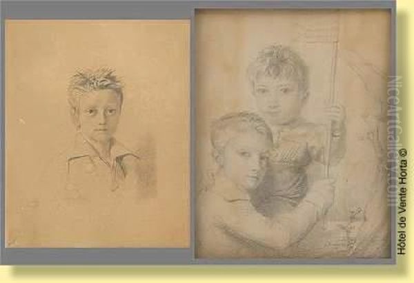 Etudes De Visages D'enfants Oil Painting by Francois Joseph Navez