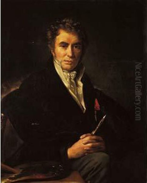 Portrait Du Peintre Jacques - Louis David Oil Painting by Francois Joseph Navez