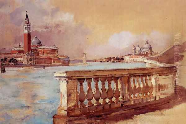 Grand Canal in Venice Oil Painting by Frank Duveneck