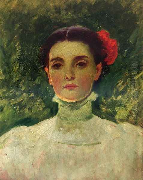 Portrait of Maggie Wilson Oil Painting by Frank Duveneck