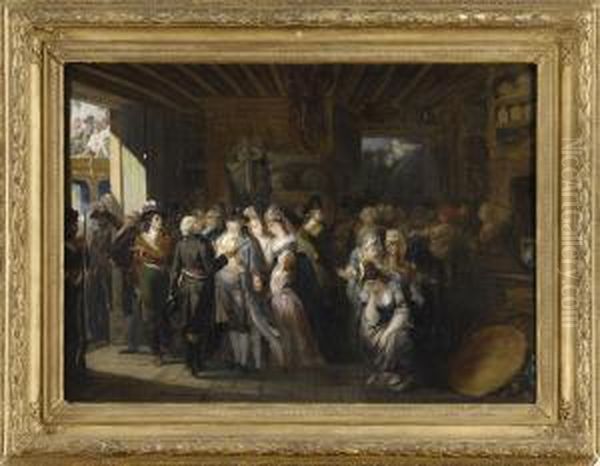 Die Gefangennahme Von Louis Xvi. Oil Painting by Joseph Navlet