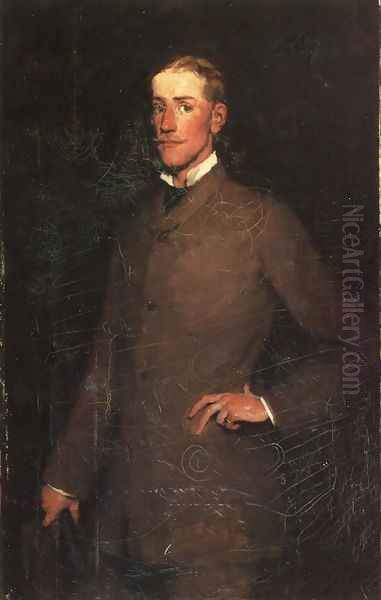 Portrait of Ralph Curtis I Oil Painting by Frank Duveneck