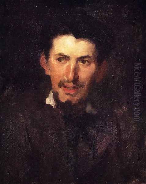 Portrait of a Fellow Artist I Oil Painting by Frank Duveneck