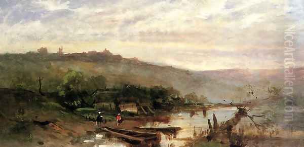 Landscape at Polling I Oil Painting by Frank Duveneck