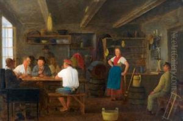 In The Tavern Oil Painting by Johann Michael Neder